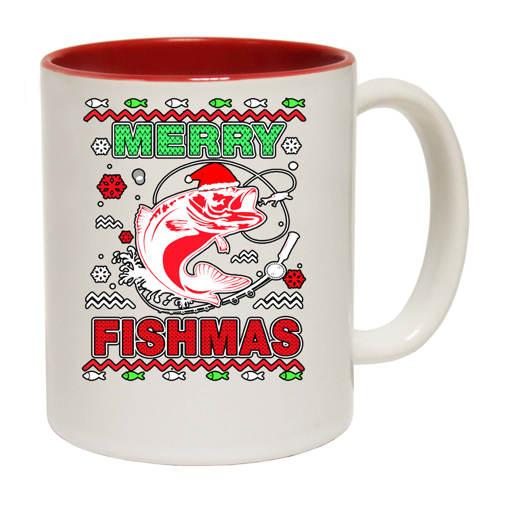Merry Fishmas Christmas Xmas Fish Fishing - Funny Coffee Mug