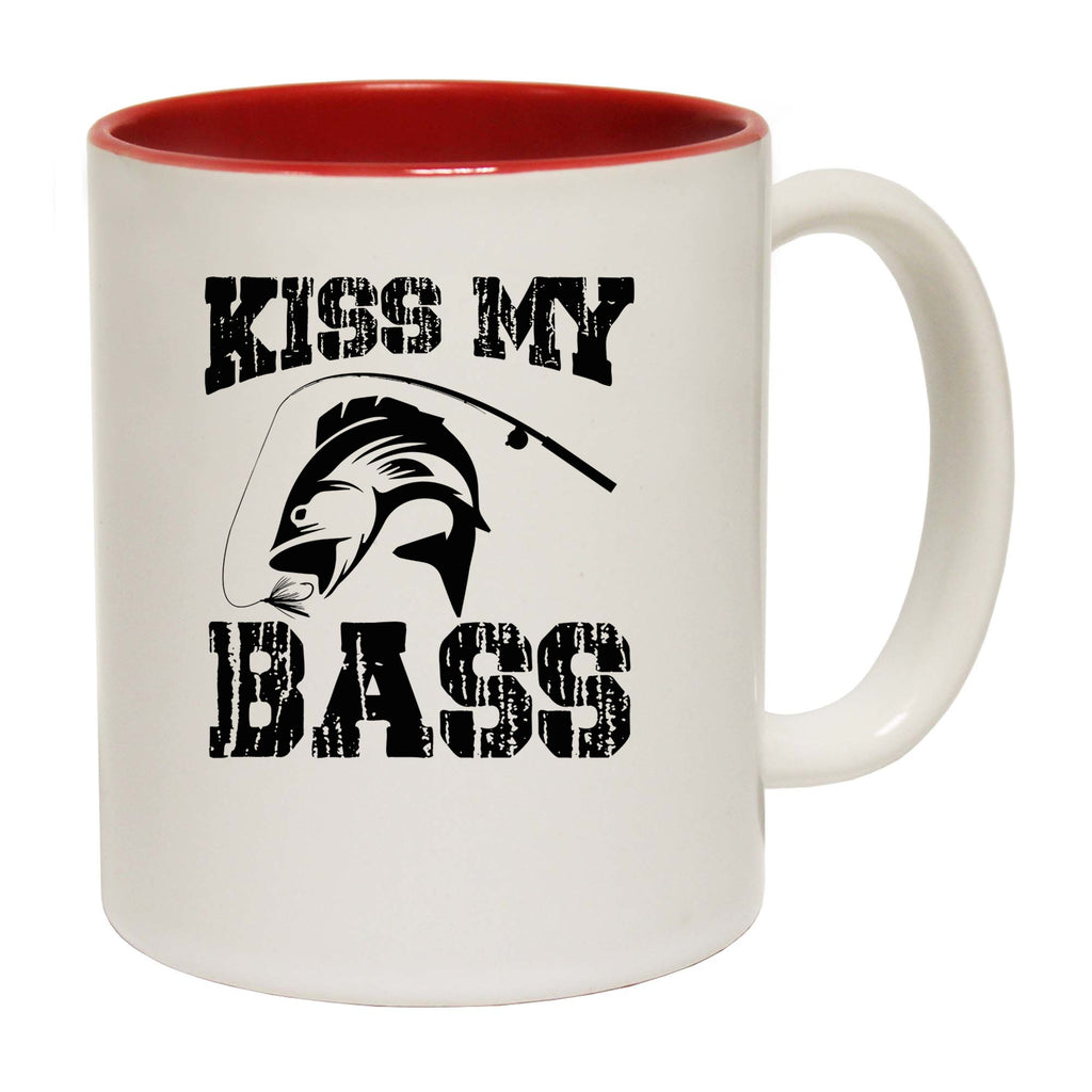 Kiss My Bass Fishing Angling Fish - Funny Coffee Mug