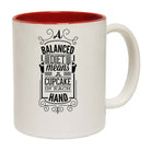 Balanced Diet Cup Cake In Each Hand - Funny Coffee Mug