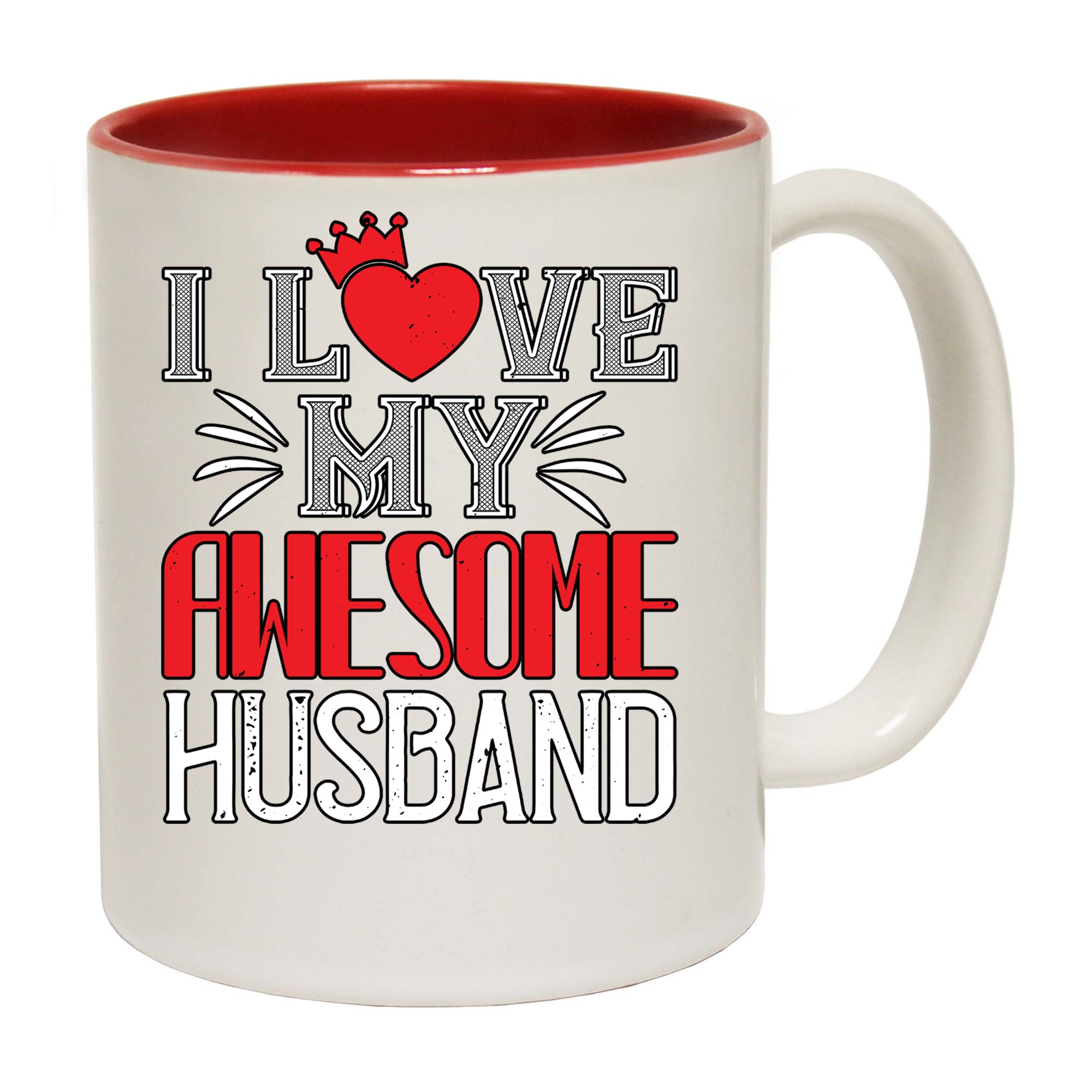 I Love My Awesome Husband Valentine - Funny Coffee Mug