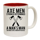 Axe Man Wood Splitting Strong And Determined - Funny Coffee Mug