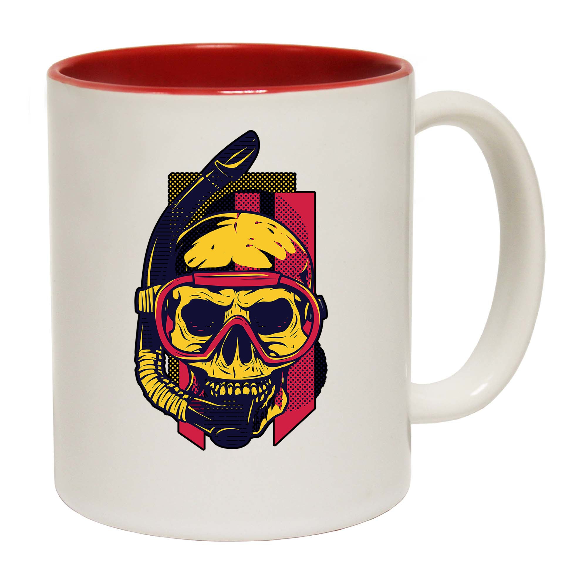 Retro Skull Diver Open Water - Funny Coffee Mug