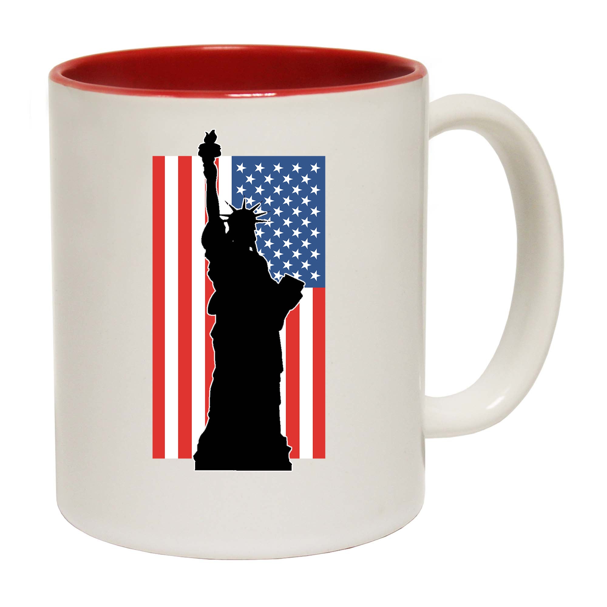 Statue Liberty New York Usa Flag - Funny Coffee Mug