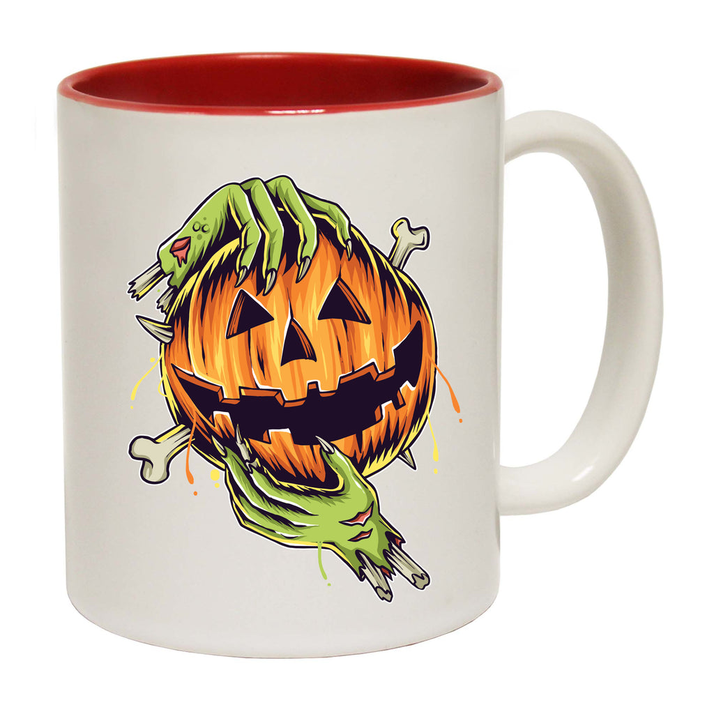Graphic Zombie Hands Jack O Lantern Halloween Trick Or Treat - Funny Coffee Mug