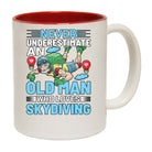 Never Underestimate An Old Man Skydiving - Funny Coffee Mug