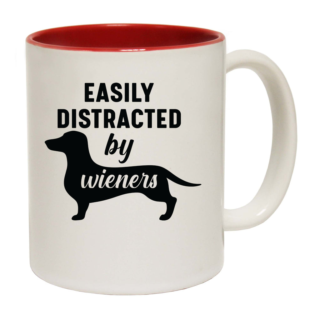 Easily Distracted By Wieners Dog Pet Animal Dogs - Funny Coffee Mug