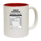 Great Granddad Nutrition Facts - Funny Coffee Mug