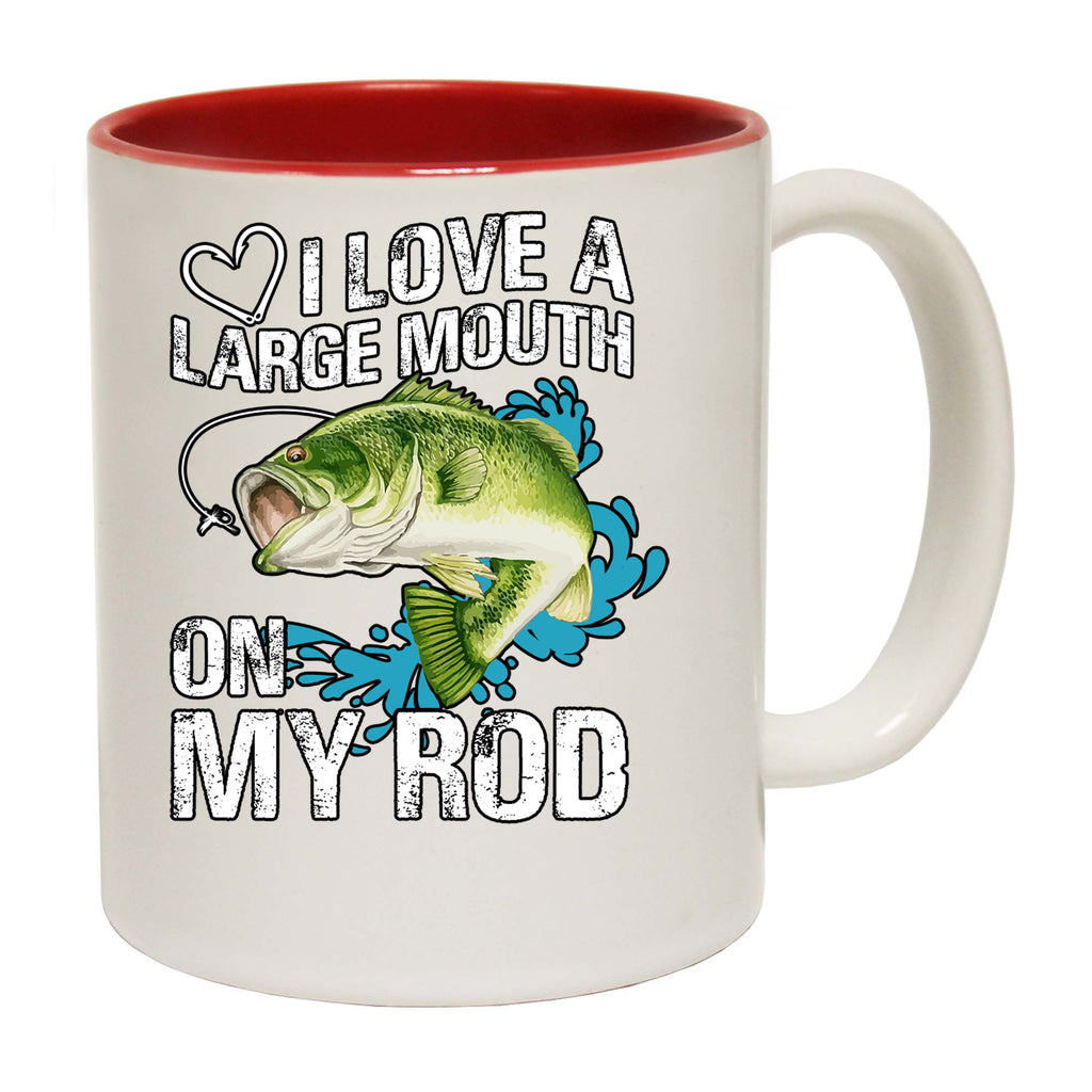Love A Large Mouth On My Rod Fishing Angling Fish - Funny Coffee Mug