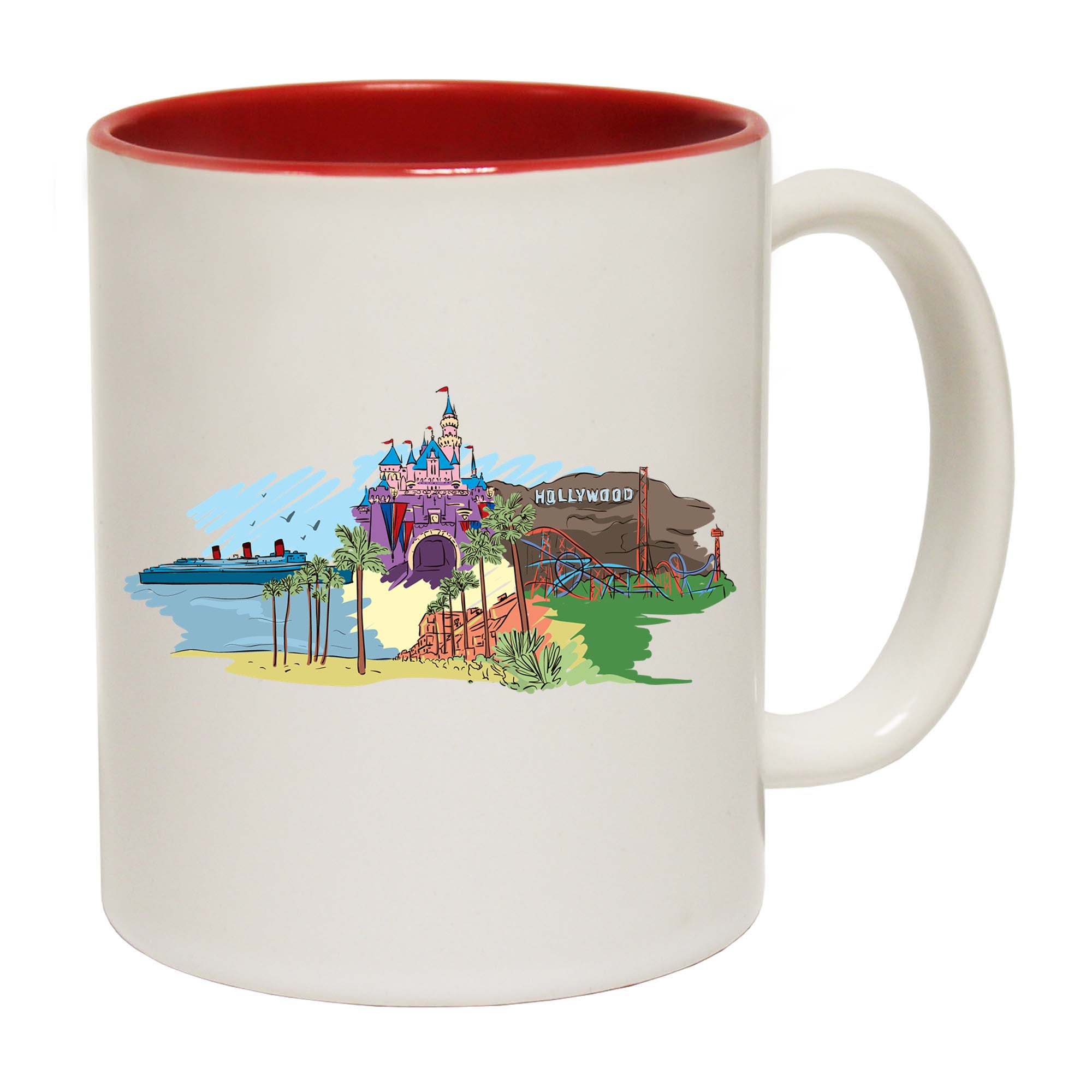 Hollywood Los Angeles California Country Flag Destination - Funny Coffee Mug