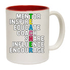 Teacher Words Inspire Educate Coach - Funny Coffee Mug