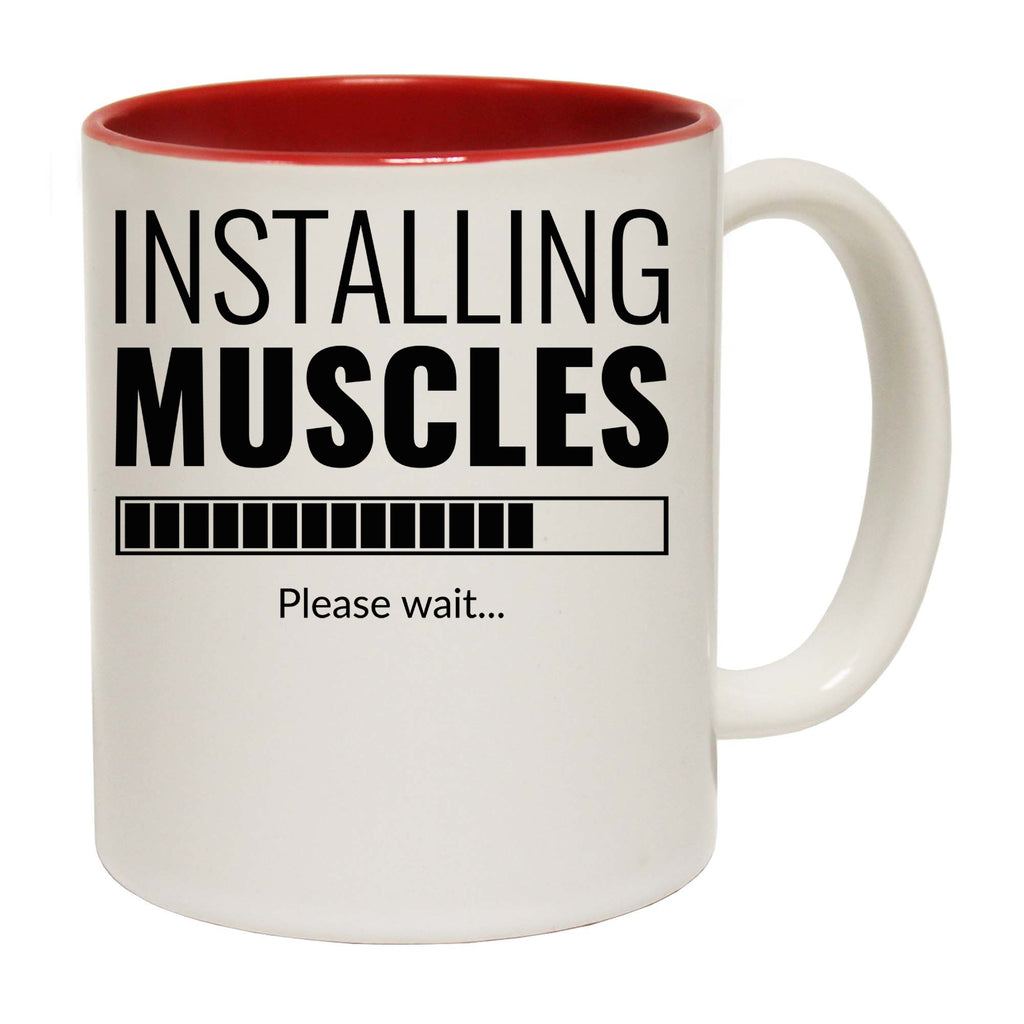 Installing Muscles Gym Bodybuilding Weights - Funny Coffee Mug
