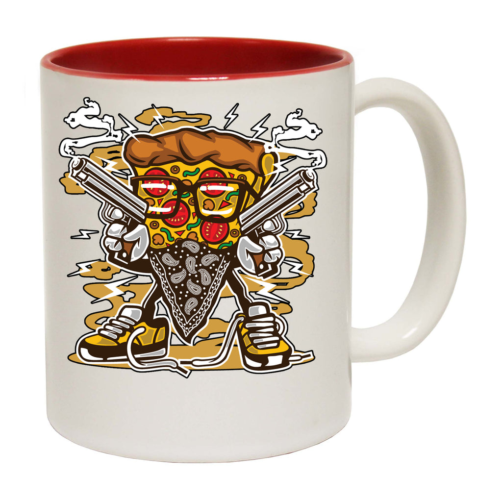 Pizza Gangster Retro Food Cartoon - Funny Coffee Mug