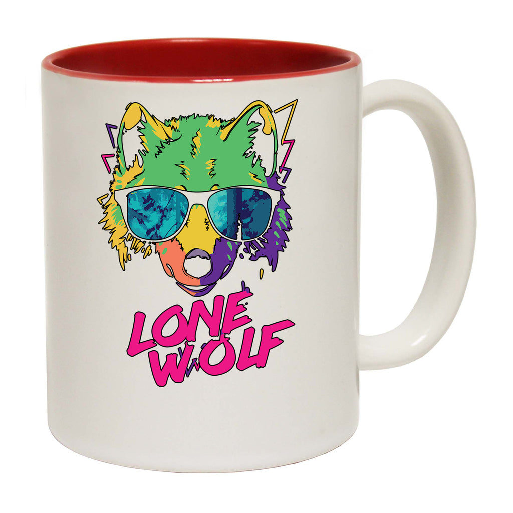 Lone Wolf Retro Animal - Funny Coffee Mug