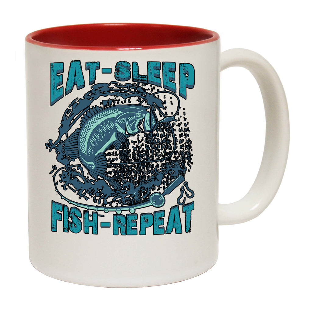 Eat Sleep Fish Repeat Fishing - Funny Coffee Mug