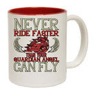 Never Ride Faster Than Your Guardian Angel Can Fly Motorbike - Funny Coffee Mug