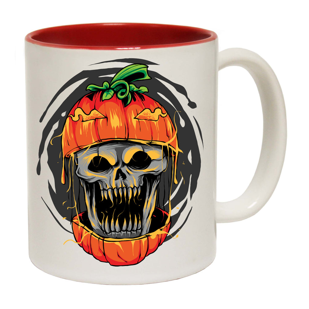 Graphic Evil Halloween Skull Pumpkin Halloween Trick Or Treat - Funny Coffee Mug