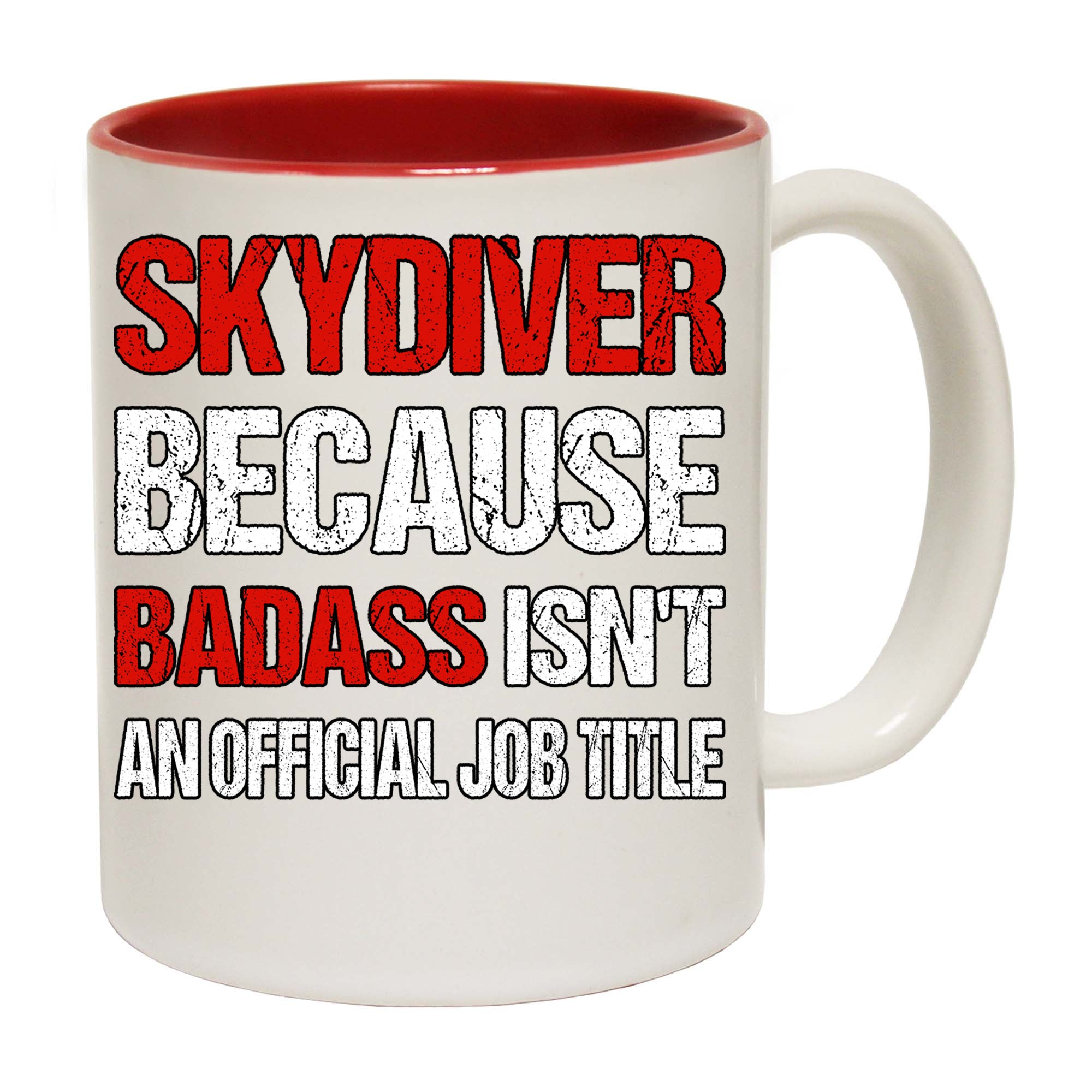 Skydiving Skydiver Because Bass Job Title - Funny Coffee Mug
