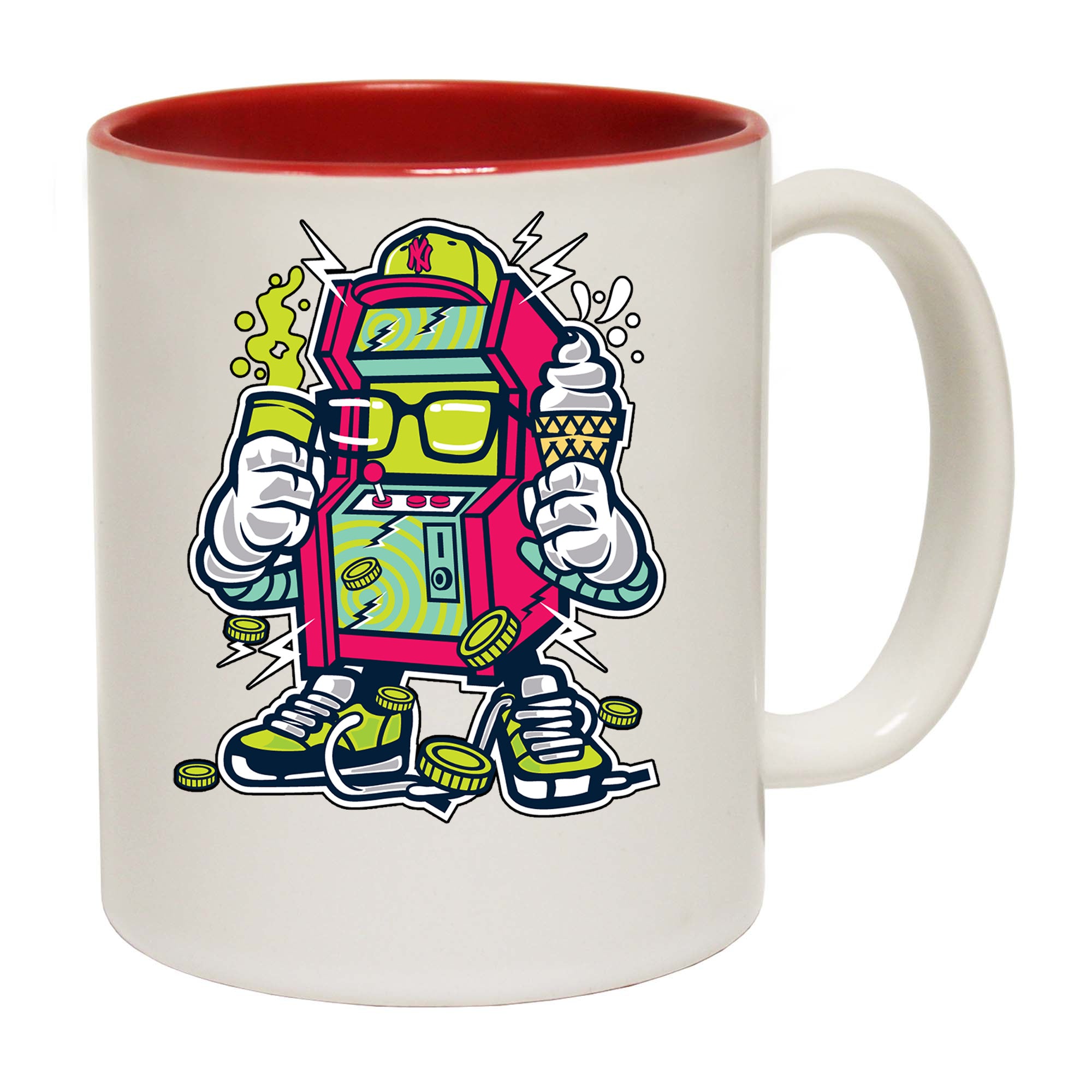 Game Machine Arcade Robot Retro - Funny Coffee Mug