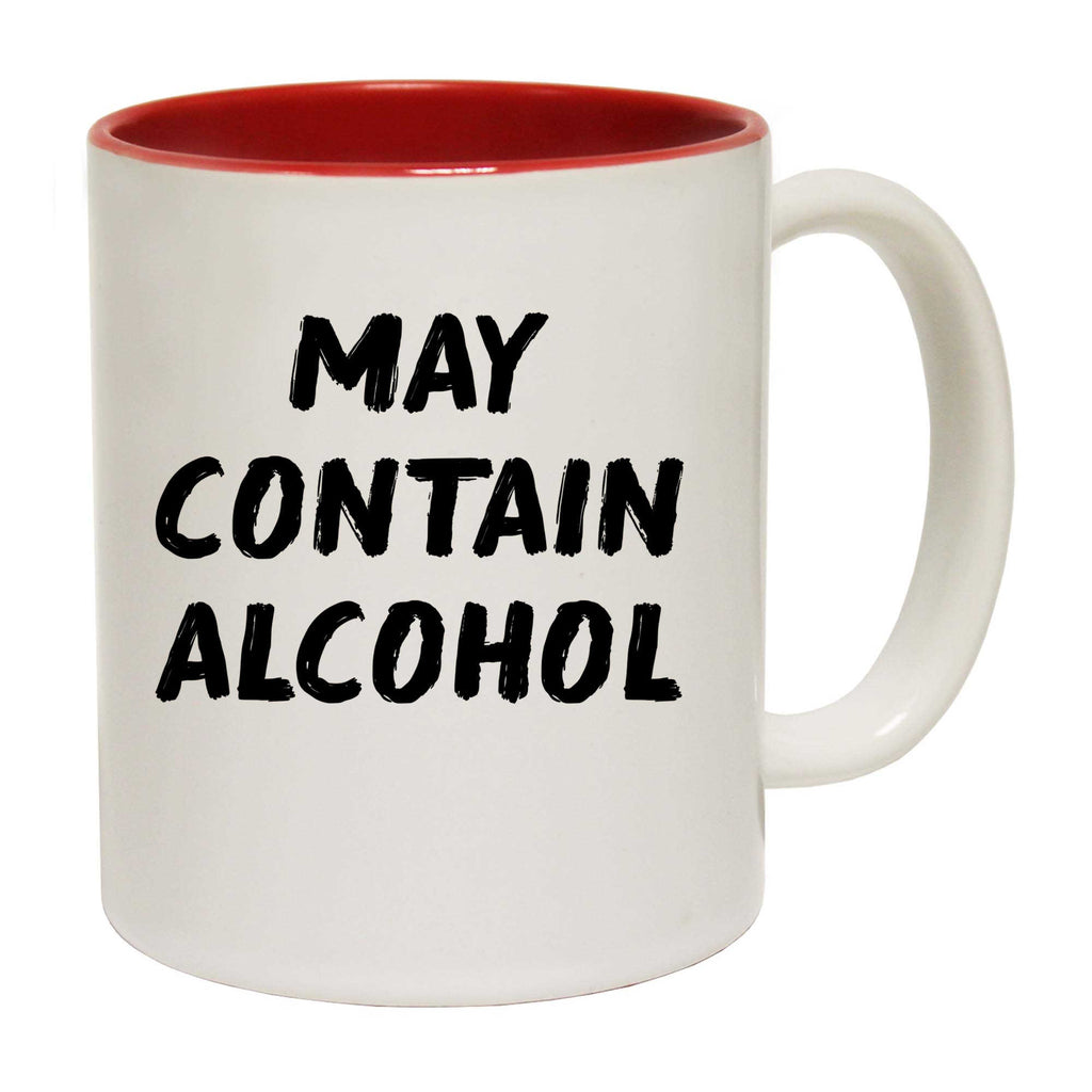 May Contain Alcohol Text Beer Wine Whisky Gin - Funny Coffee Mug