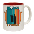 The Beach Is My Happyplace Surf Surfing - Funny Coffee Mug