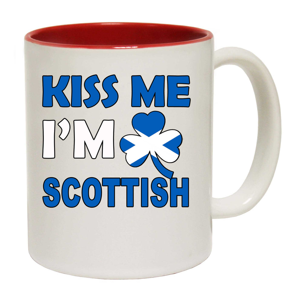 Kiss Me Im Scottish Scotland Flag Lucky - Funny Coffee Mug