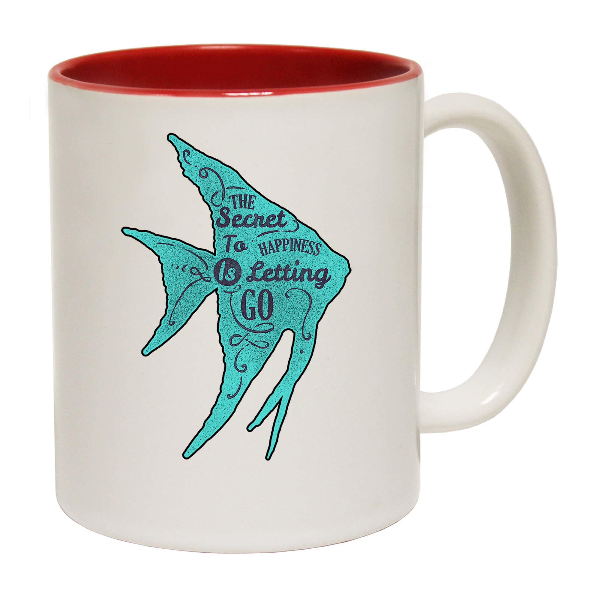 The Secret To Happiness Is Letting Go Fish - Funny Coffee Mug