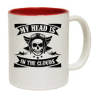 My Head Is In The Clouds Skull Aviation Pilot - Funny Coffee Mug