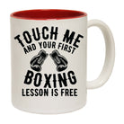 Boxing Touch Me And First Lesson Free - Funny Coffee Mug
