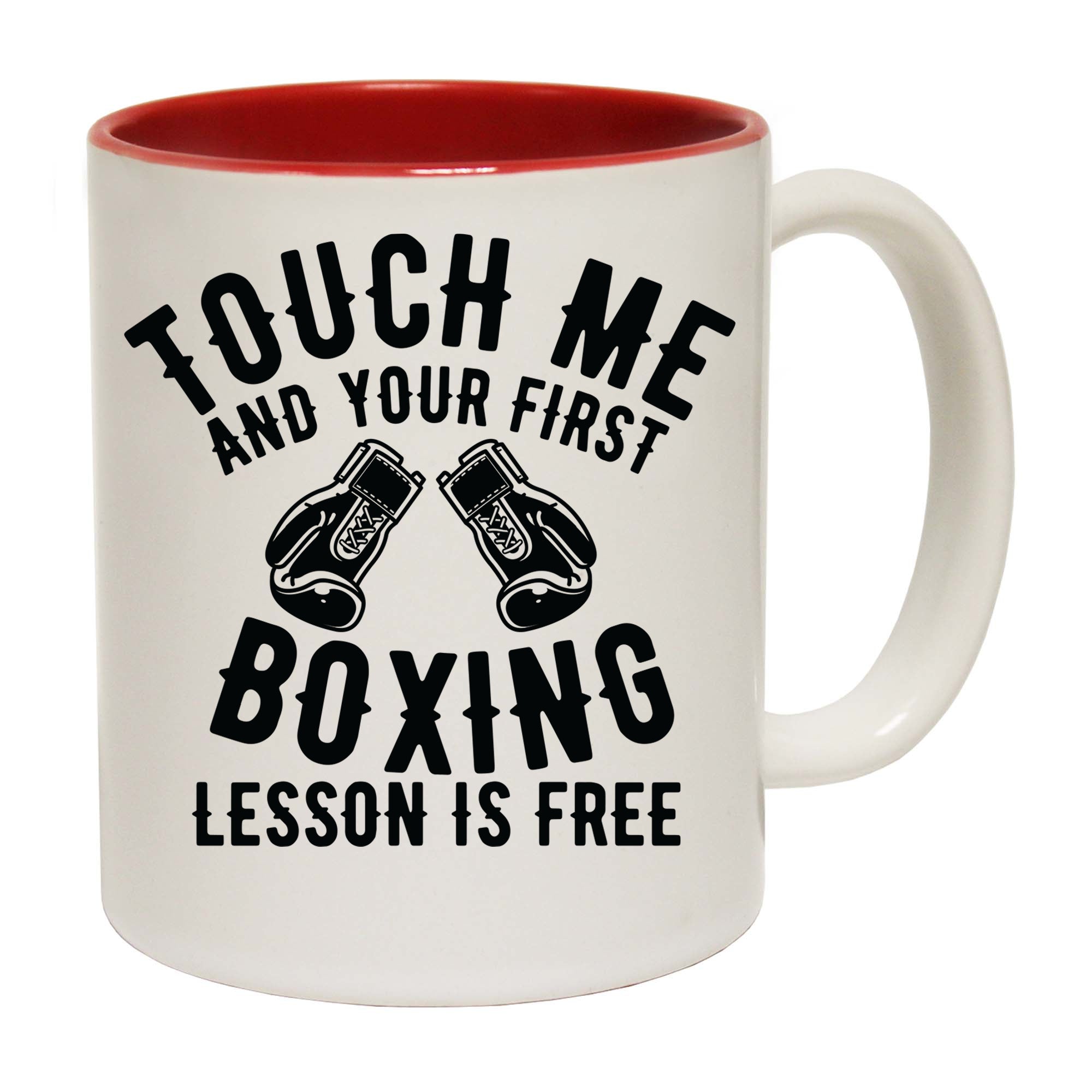 Boxing Touch Me And First Lesson Free - Funny Coffee Mug