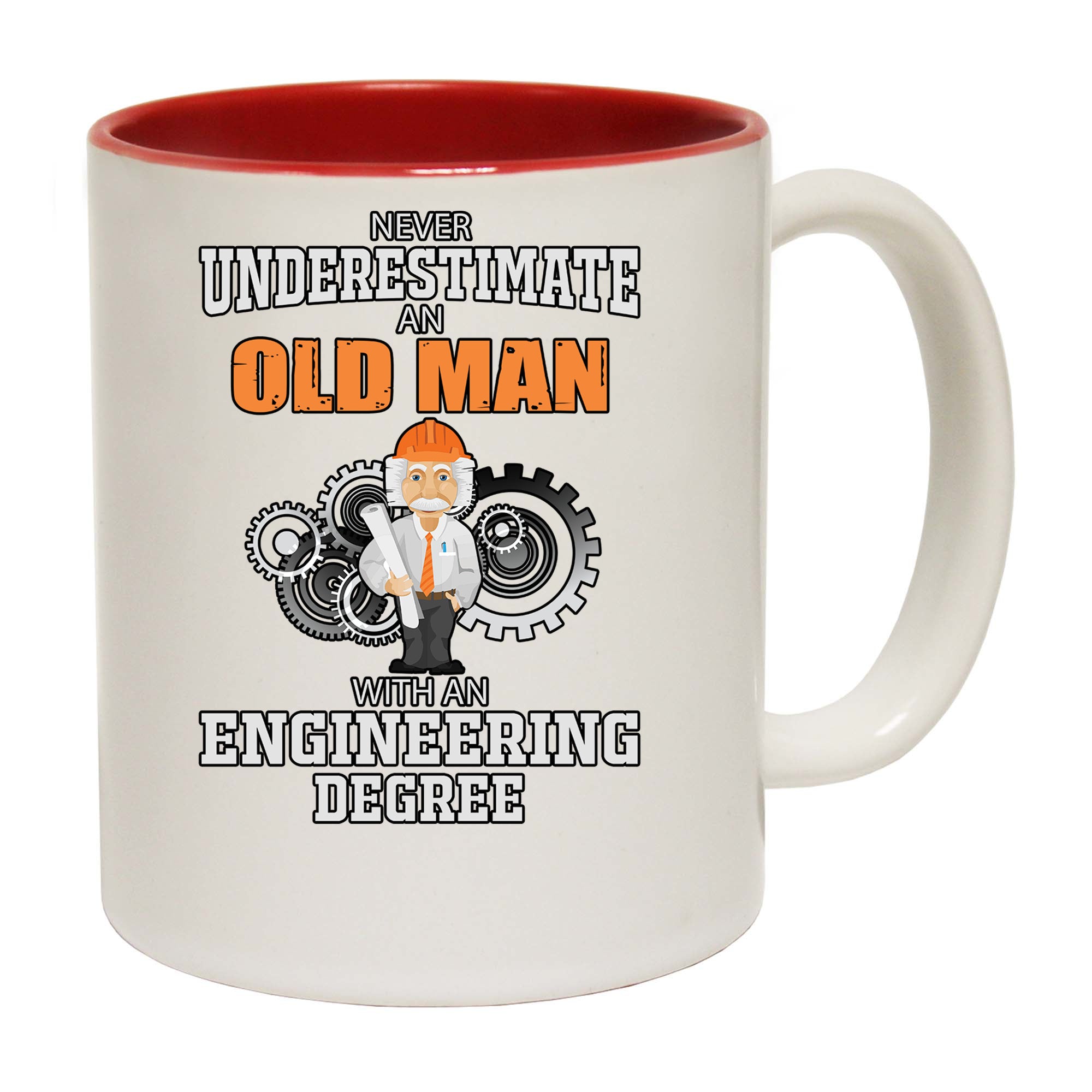 Never Underestimate And Old Man With An Engineering Degree - Funny Coffee Mug