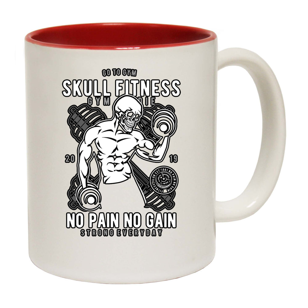Skull Fitness Gym No Pain No Gain Bodybuilding - Funny Coffee Mug
