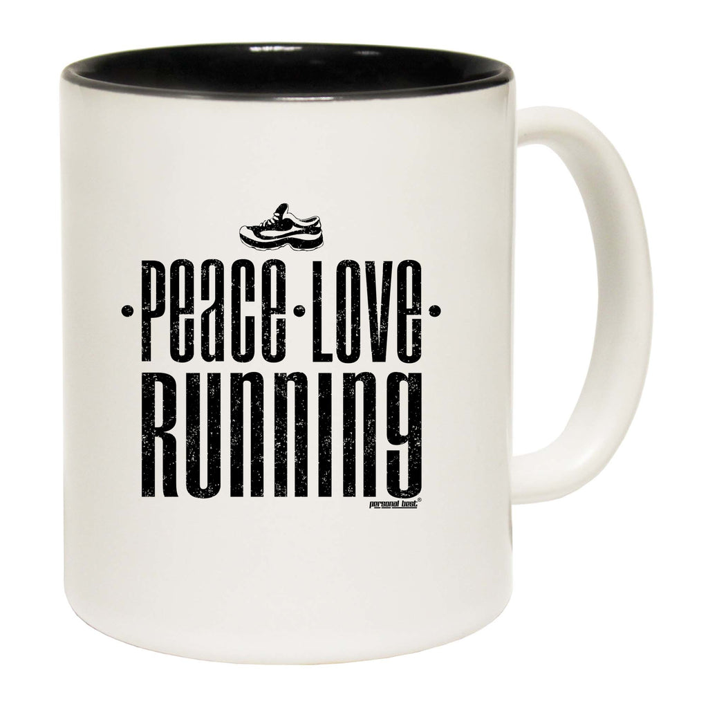 Pb Peace Love Running - Funny Coffee Mug