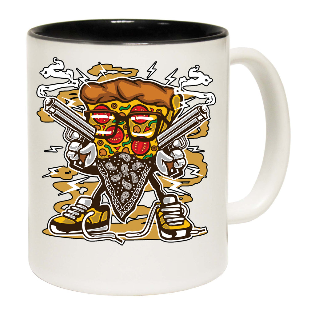 Pizza Gangster Retro Food Cartoon - Funny Coffee Mug