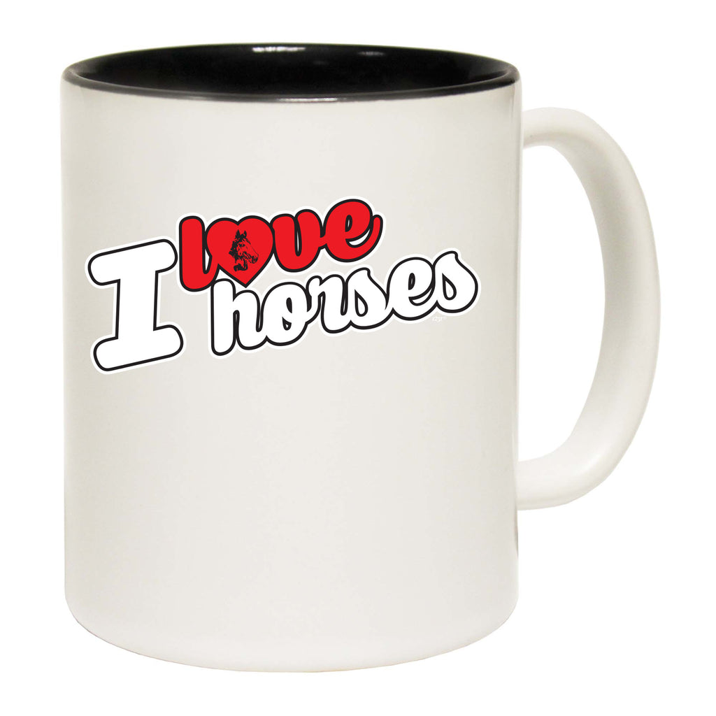 Love Horses Stencil - Funny Coffee Mug