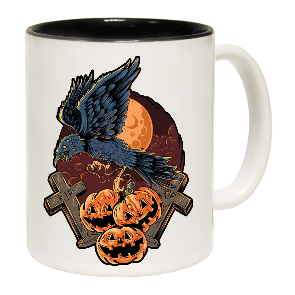 Graphic Raven Pumpkin Halloween Trick Or Treat - Funny Coffee Mug