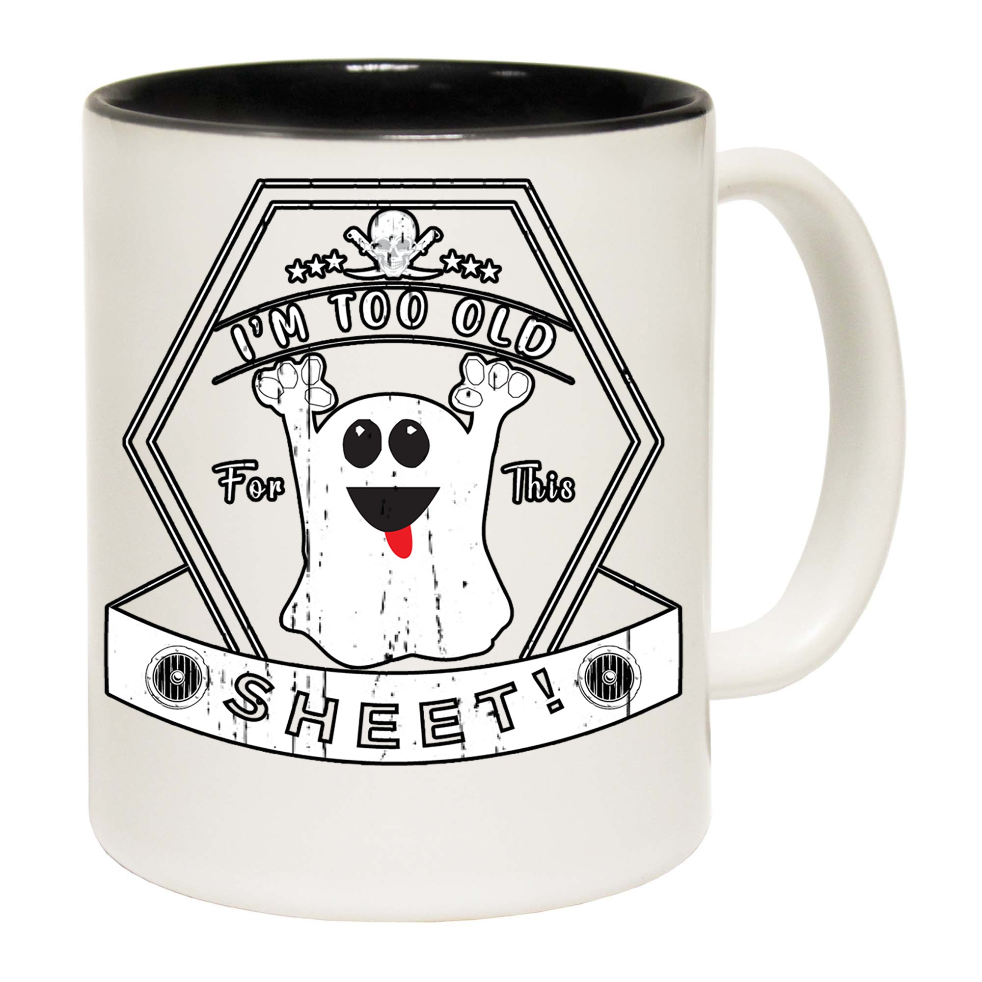 Im Too Old For This Sheet Halloween - Funny Coffee Mug