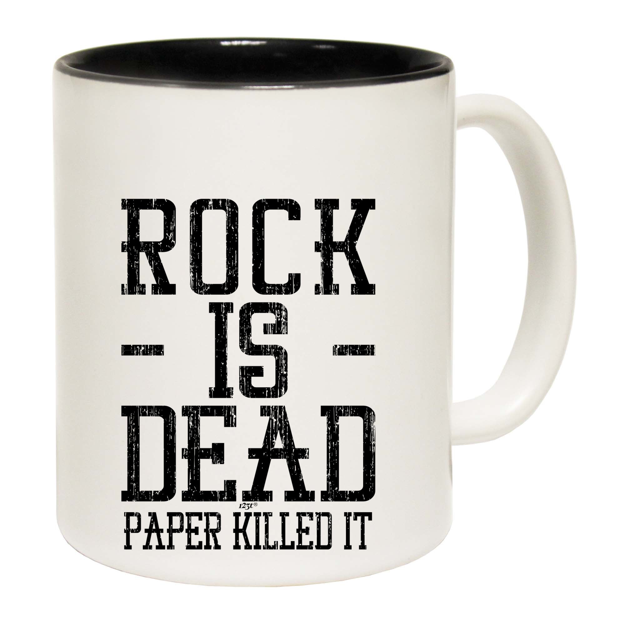 Rock Is Dead Paper Killed It - Funny Coffee Mug