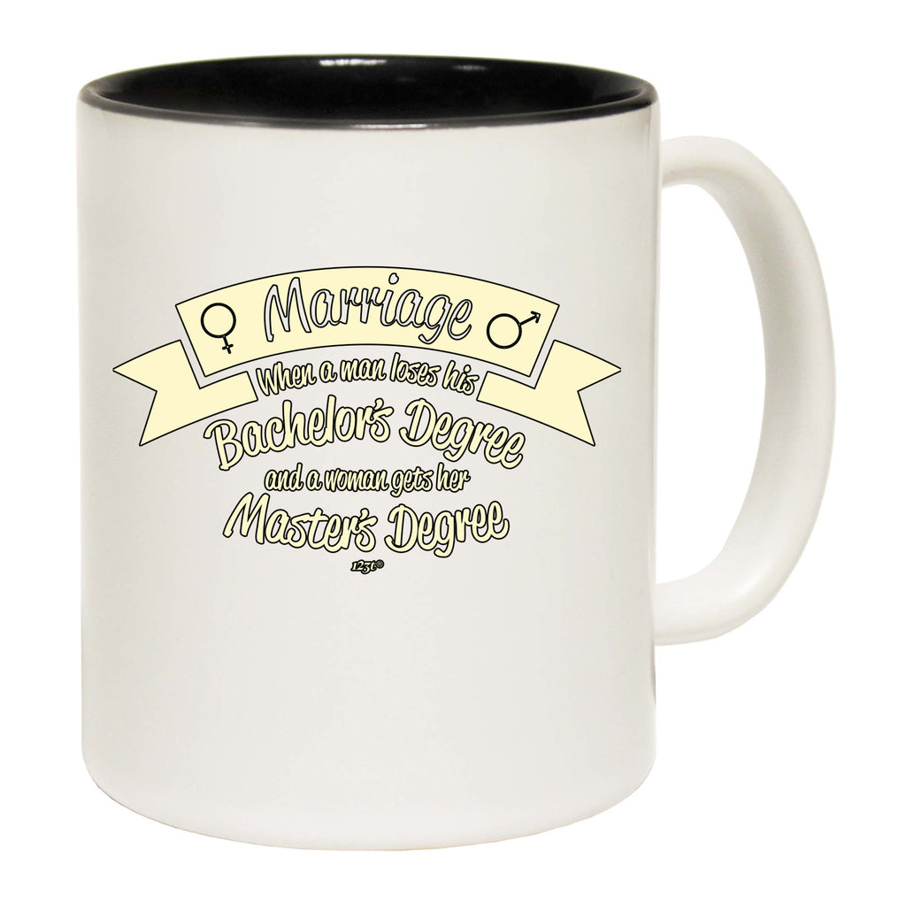 Marriage When A Man Loses His Bachelors Degree - Funny Coffee Mug