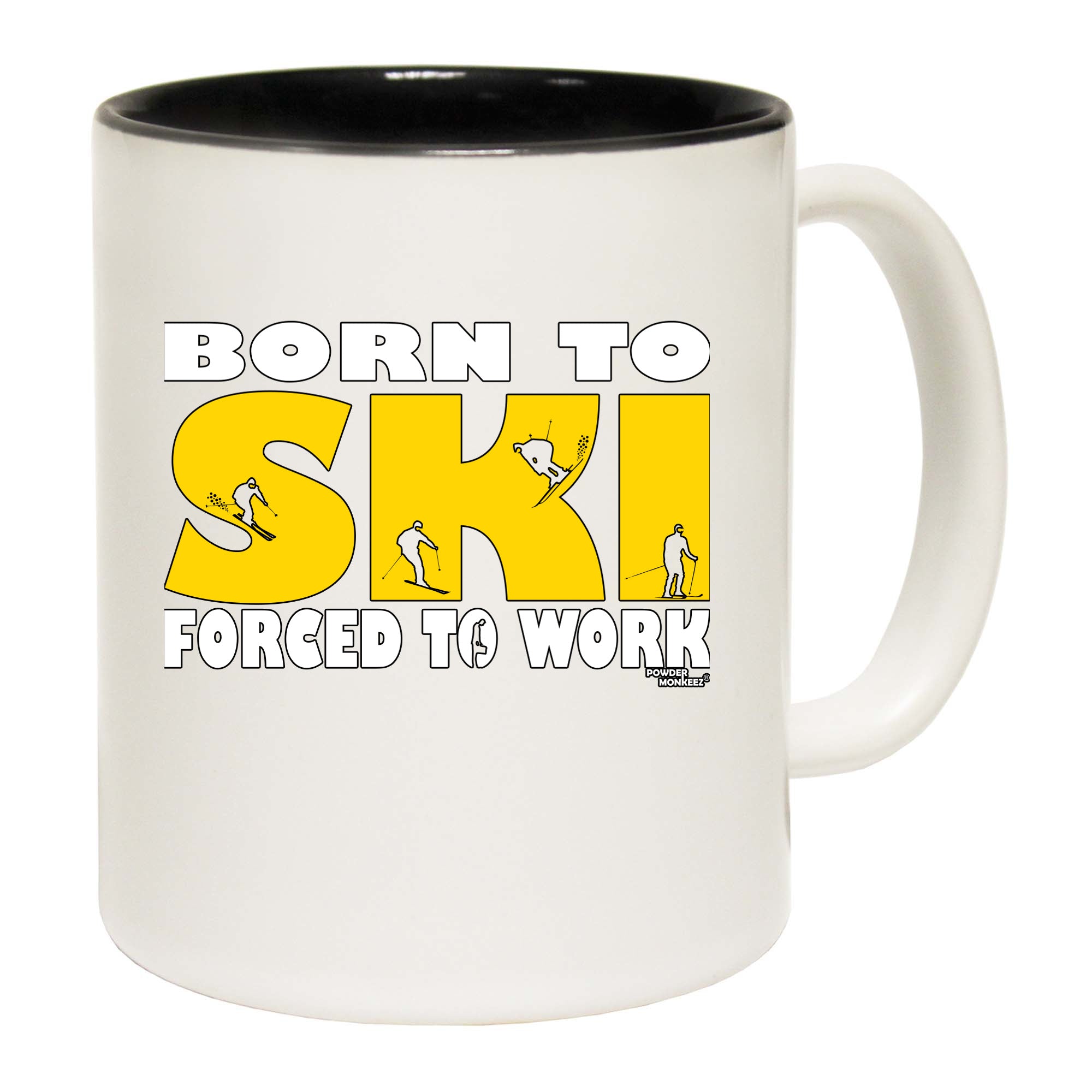 Pm Born To Ski - Funny Coffee Mug