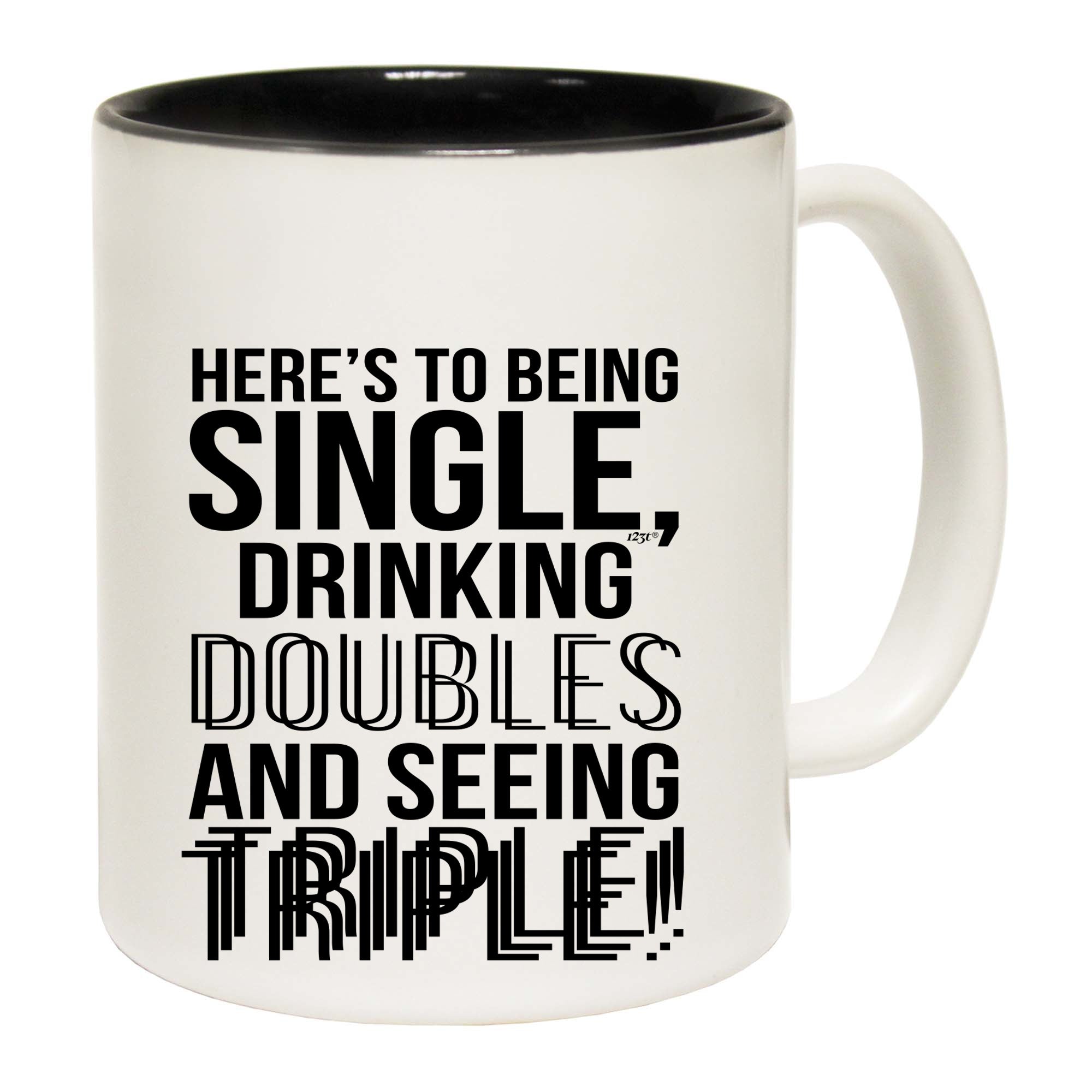 Heres To Being Single Drinking Doubles - Funny Coffee Mug Cup