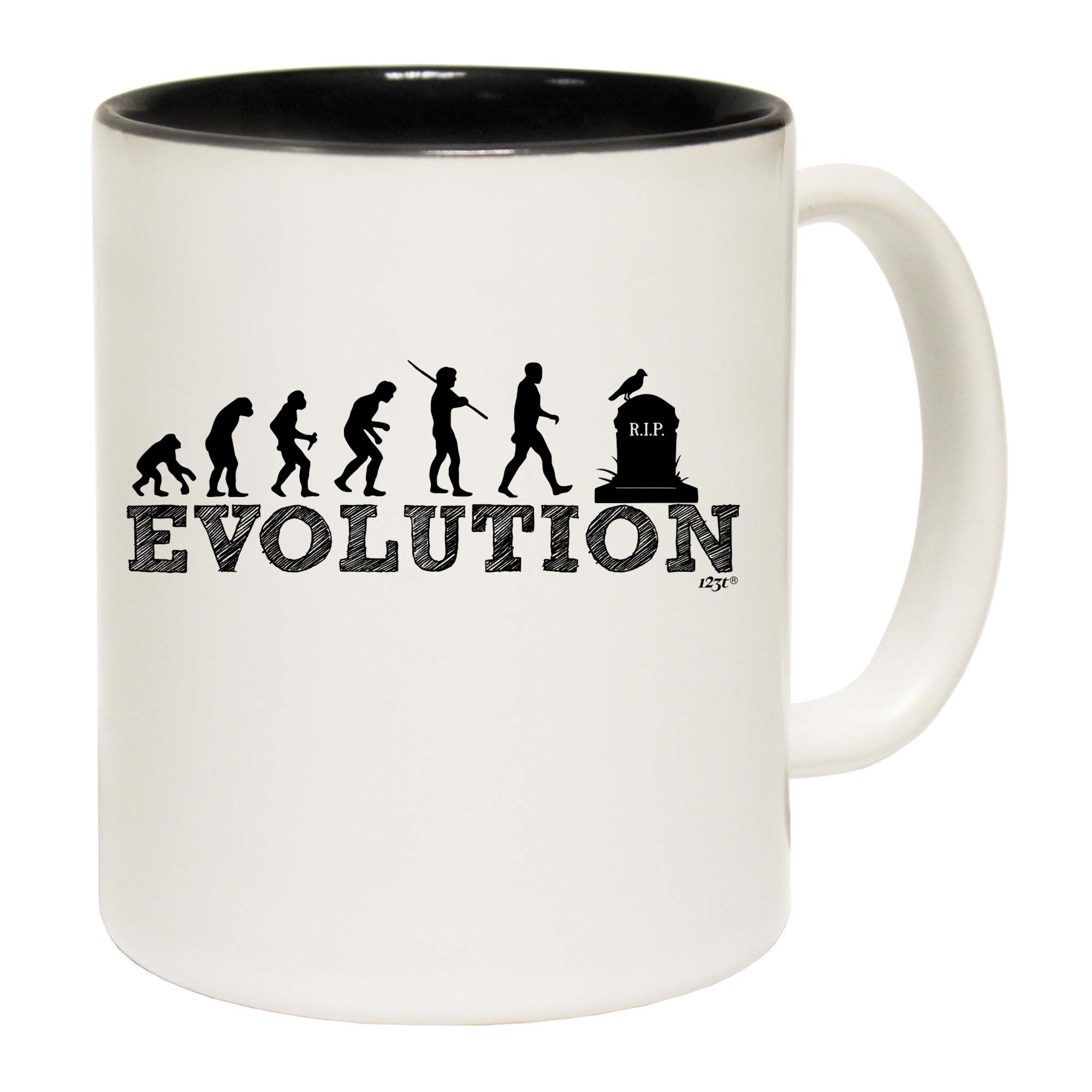 Evolution Grave - Funny Coffee Mug Cup