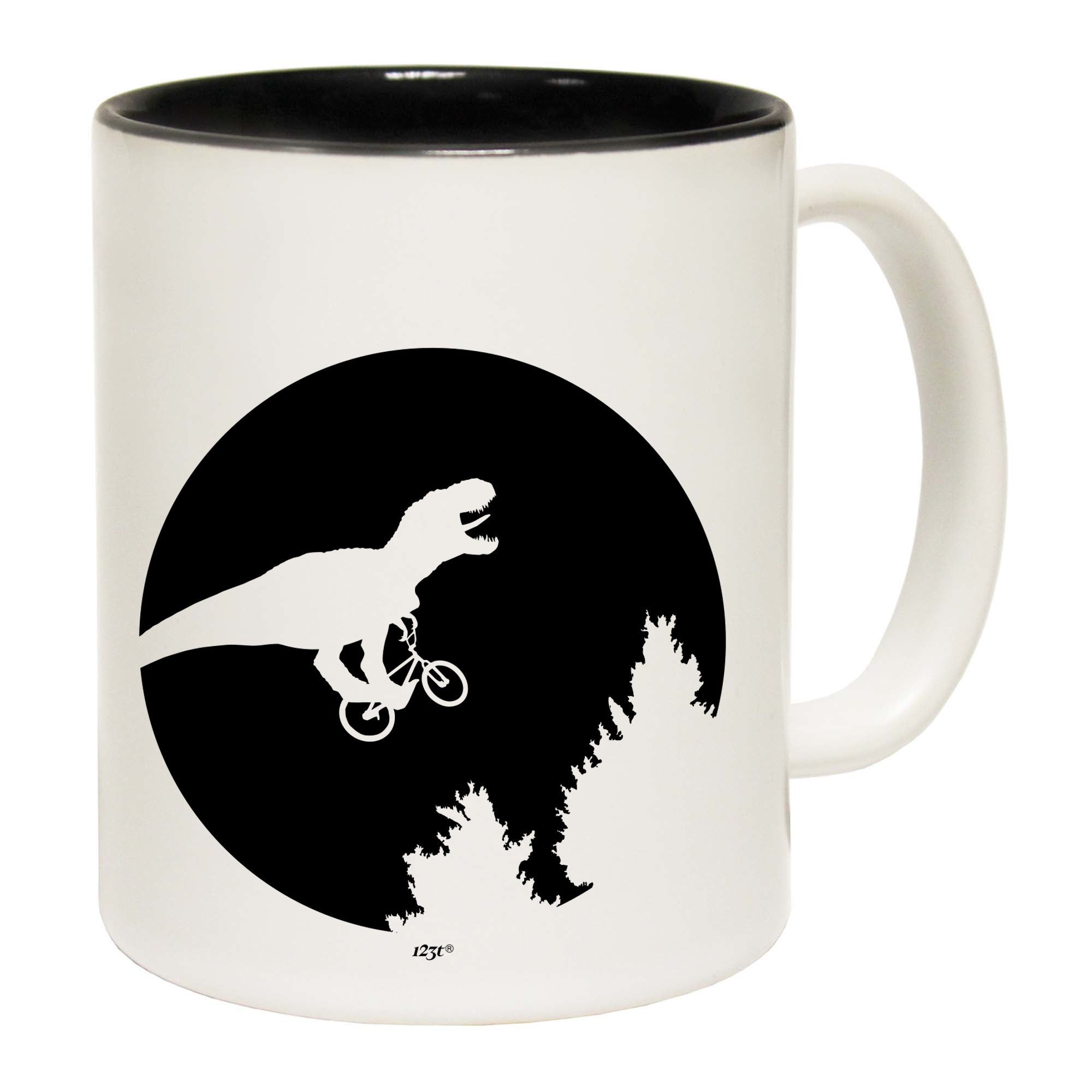 Dinosaur Across The Moon - Funny Coffee Mug Cup