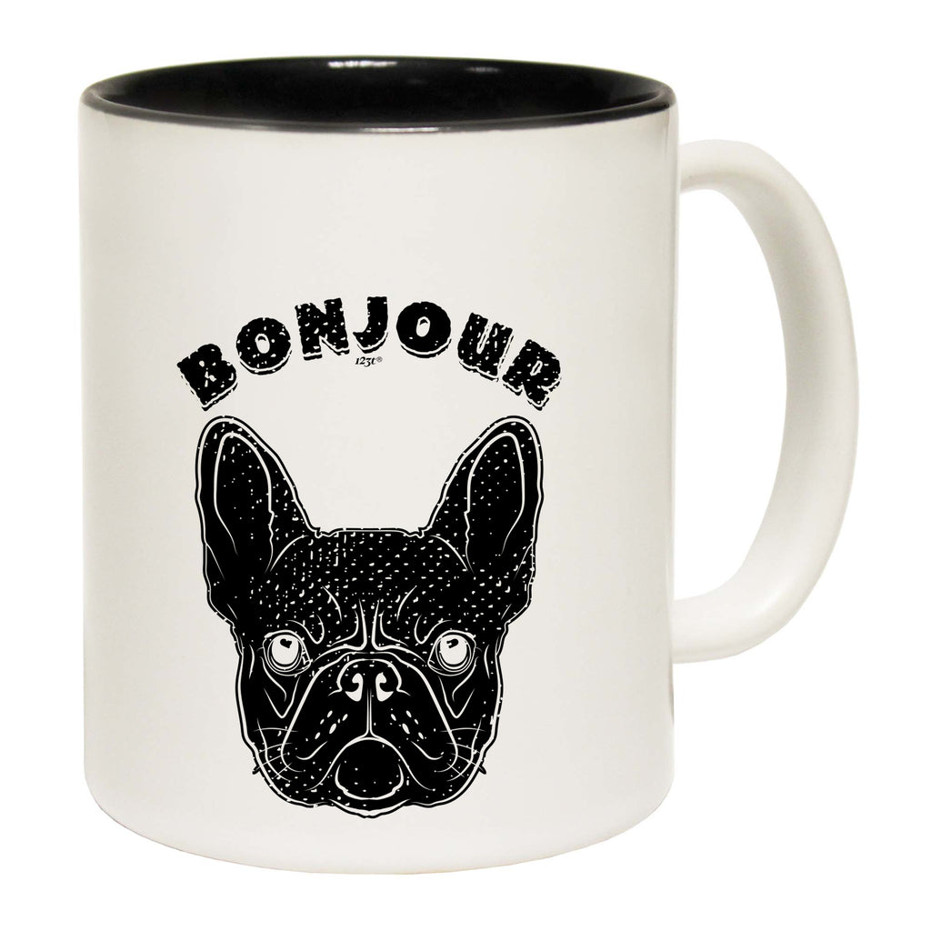 Bonjour Bulldog Face - Funny Coffee Mug Cup