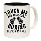 Boxing Touch Me And First Lesson Free - Funny Coffee Mug