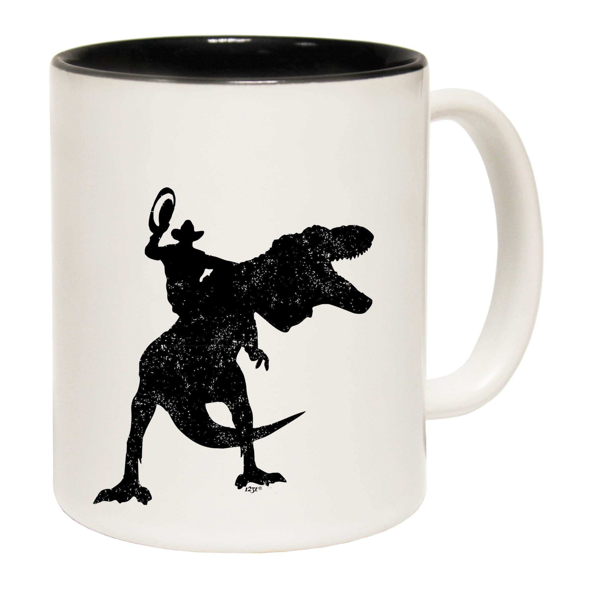 Cowboy Riding T Rex Dinosaur - Funny Coffee Mug Cup