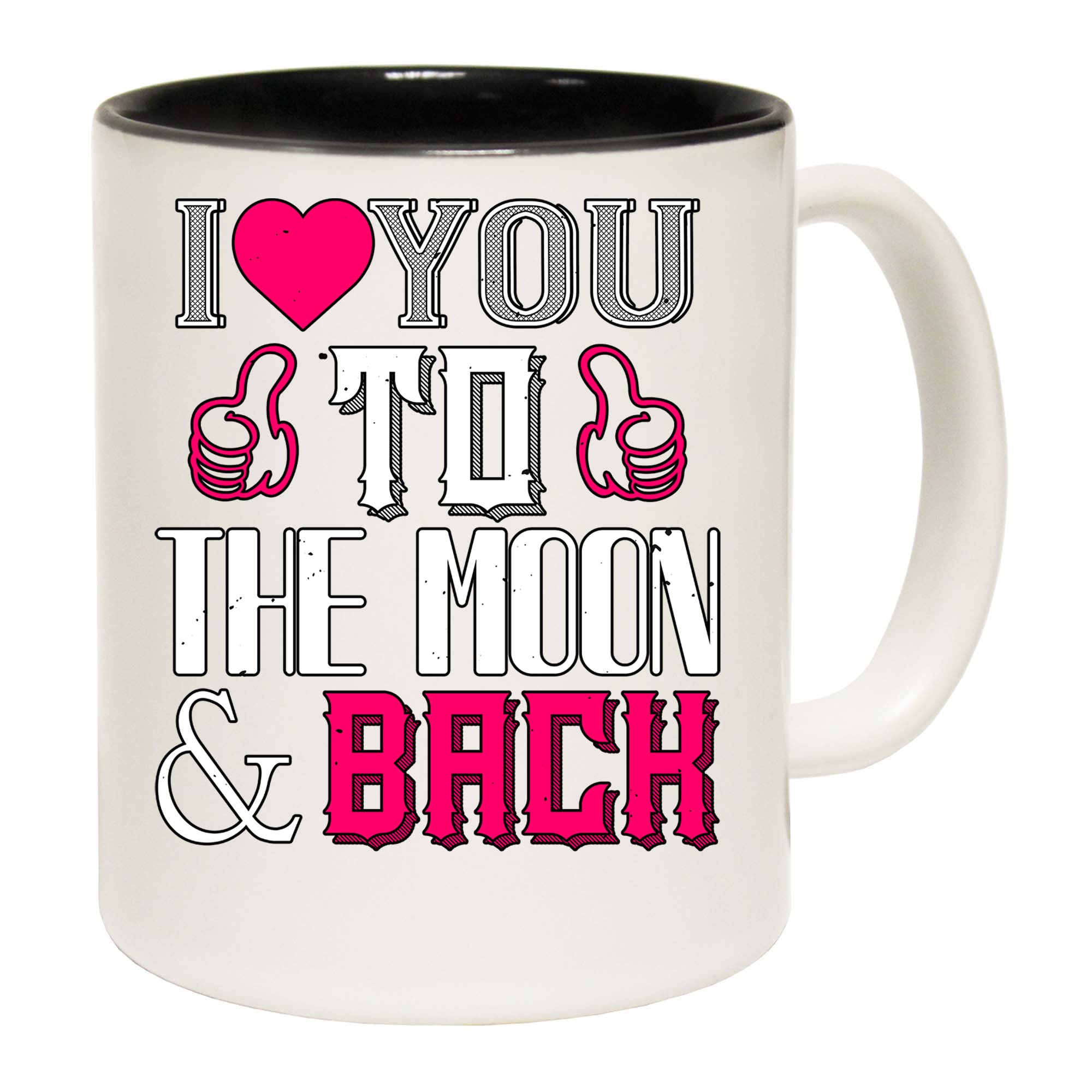 I Love You To The Moon Back Valentine - Funny Coffee Mug