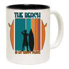 The Beach Is My Happyplace Surf Surfing - Funny Coffee Mug