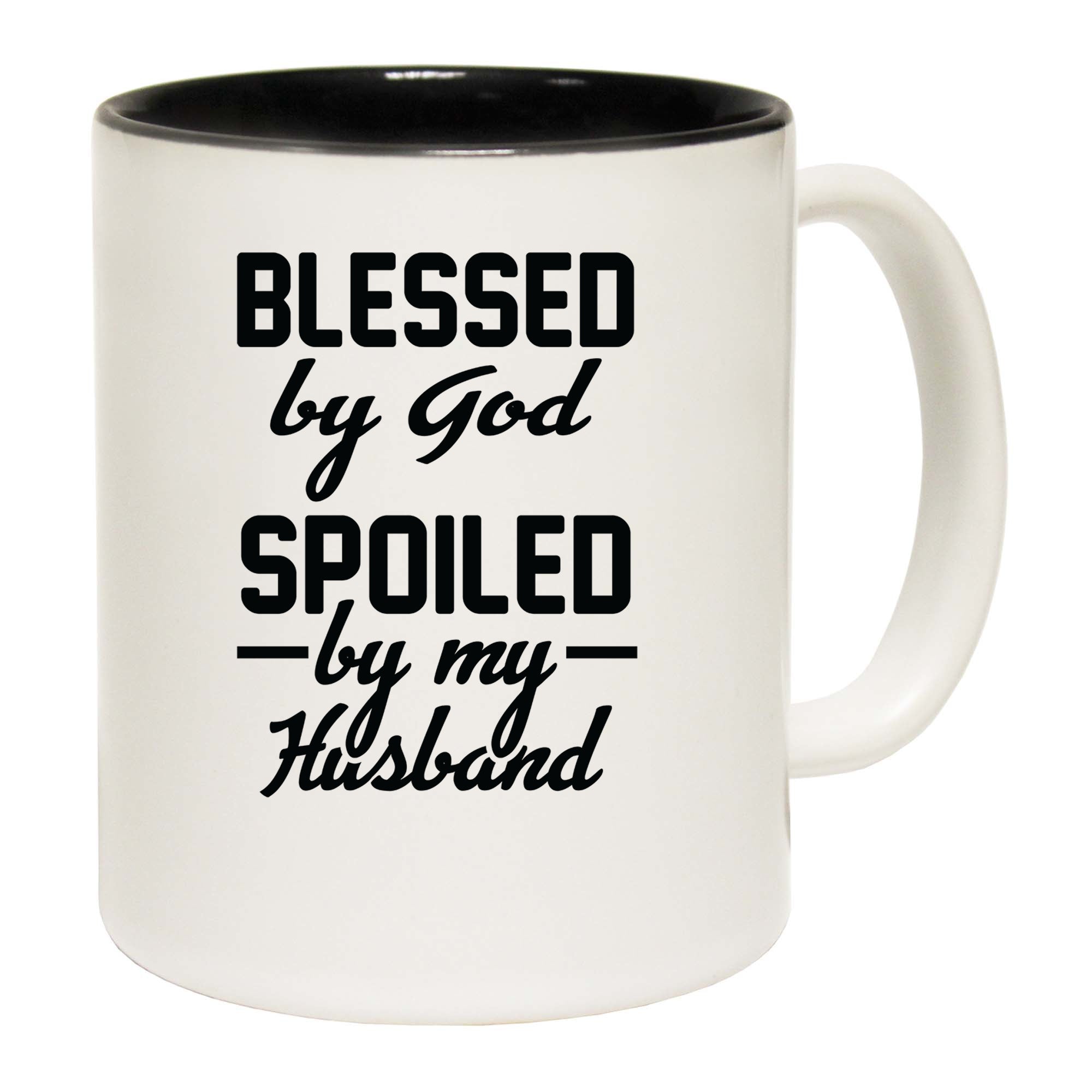 Bledded By God Spoiled By My Husband - Funny Coffee Mug