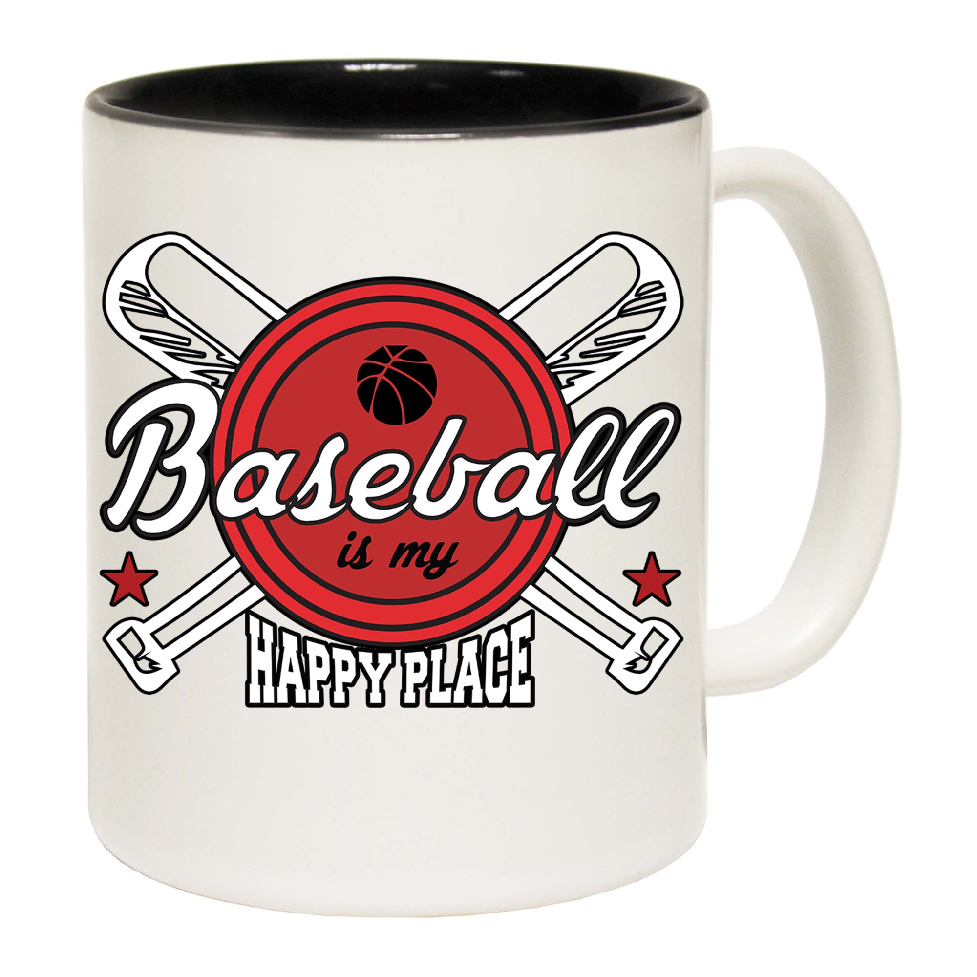 Baseball Is My Happy Place - Funny Coffee Mug