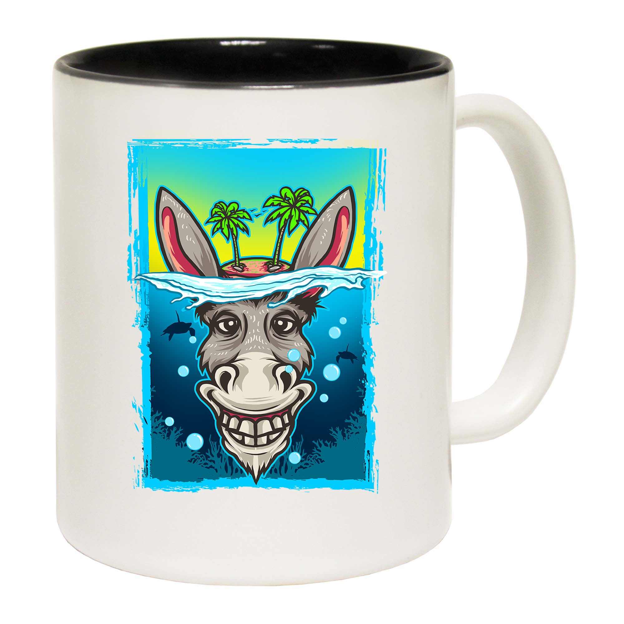 Happy Donkey Desert Island - Funny Coffee Mug